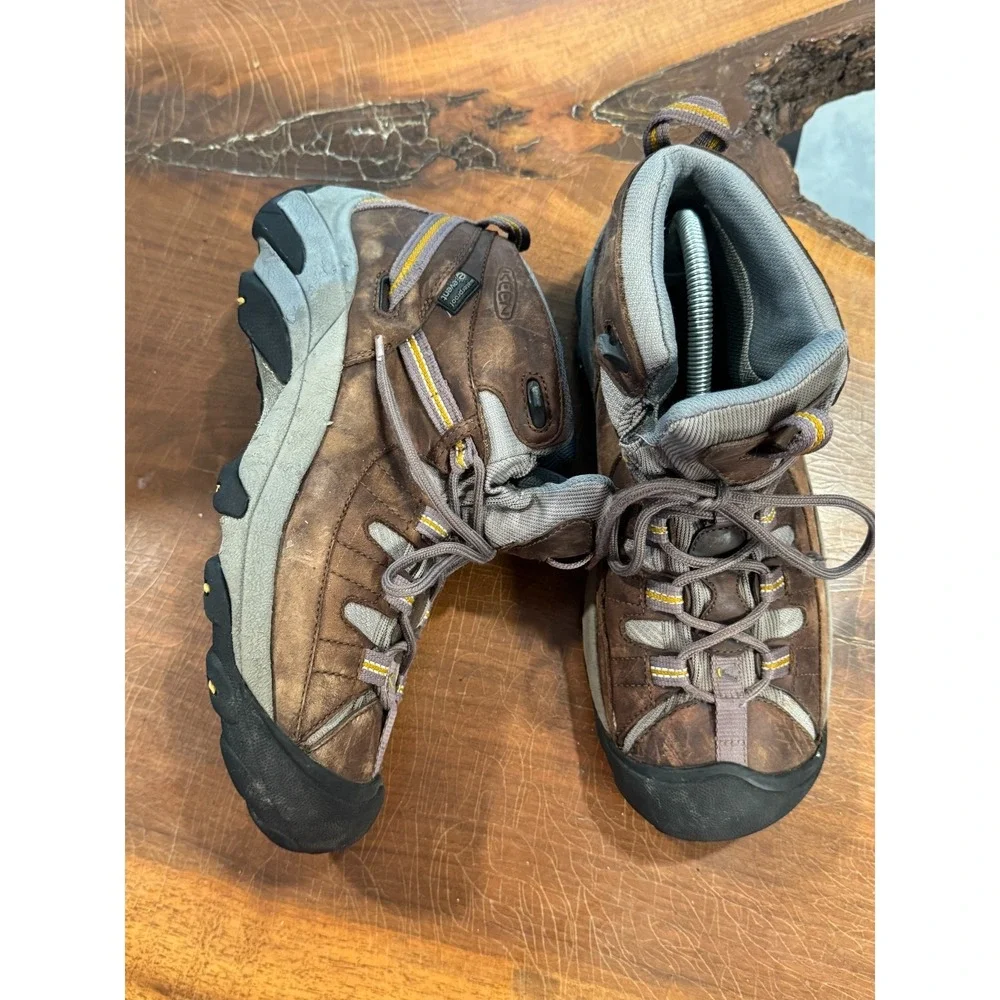 KEEN Waterproof Hiking Boots Brown Gray Leather Women's 11‎